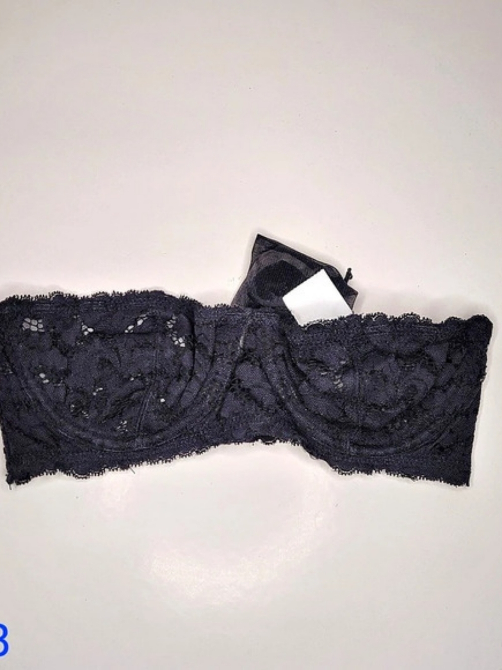 NWT Free People Intimately Love Letters Lace Strapless Underwire Bra Black 32B